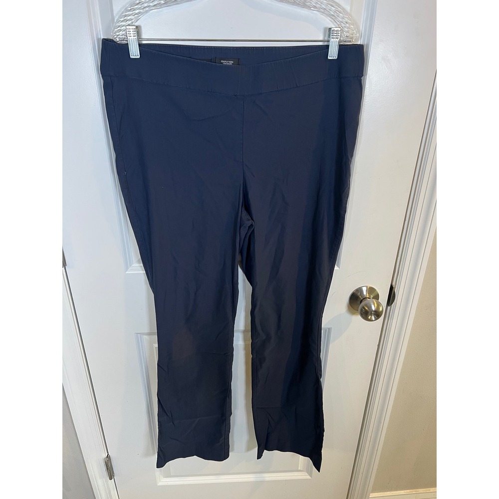 Simply Vera Vera Wang Womens Bootcut Navy Blue Pull On Career Pants Size XL